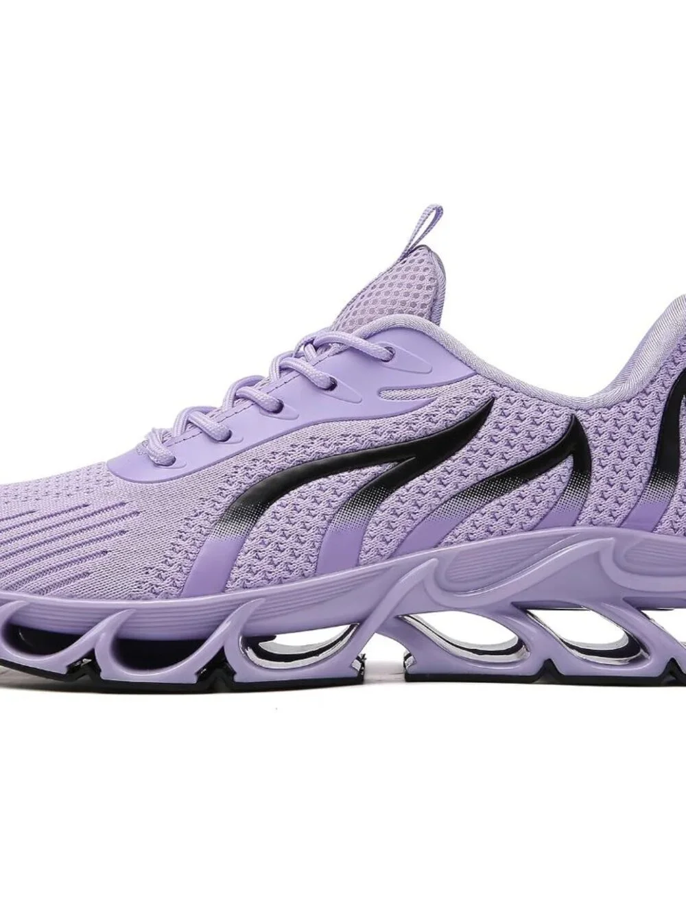 Women's Light Purple Mesh Sneakers Athletic Running Walking Shoes Lace-up
